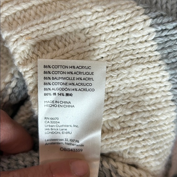 Free People Women’s Pembrook Oversize Sweater In Ivory Combo Size XS - Picture 9 of 12